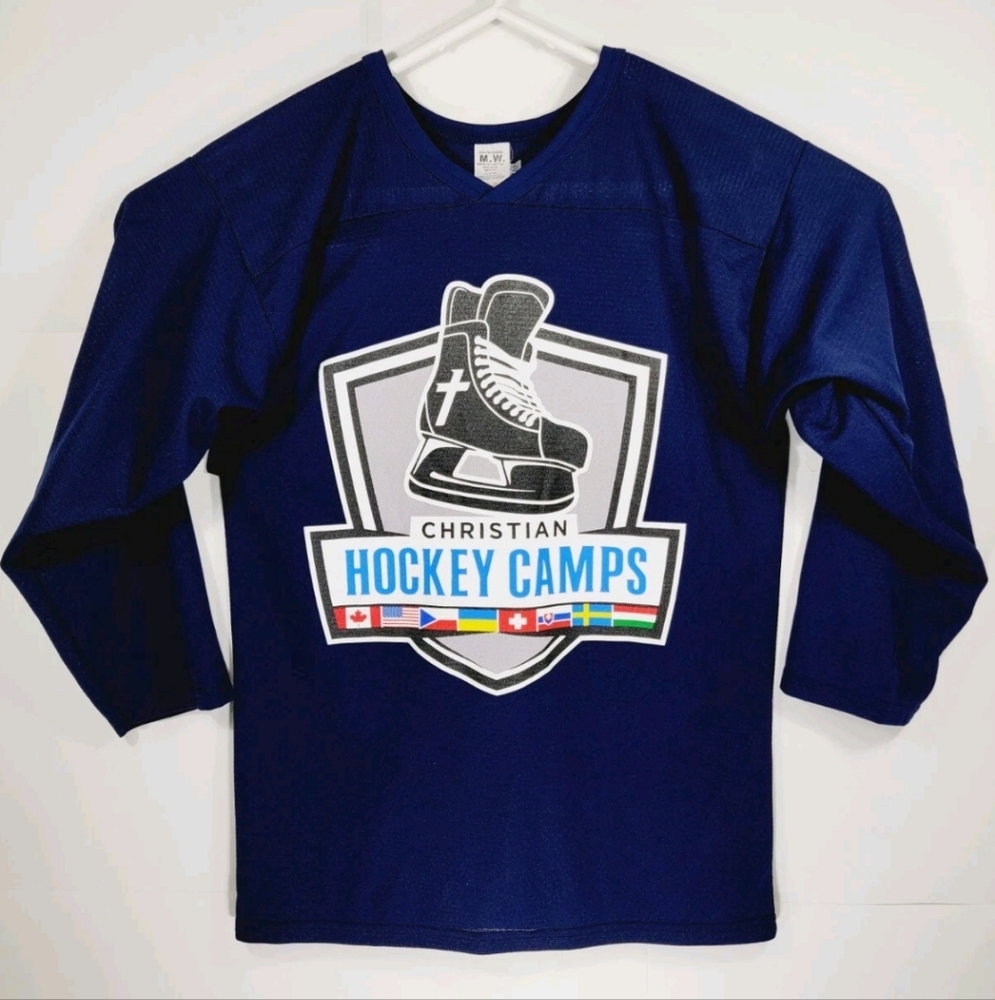 MW Christian Hockey Camps Size Small Hockey Jersey Blue